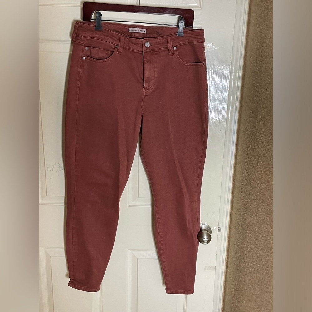 LIVERPOOL Womens Size 14/32 Apple Butter Wash Stretch Denim Ankle Skinny Jeans 